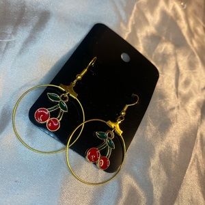 Cherry Hoop Earrings 🍒